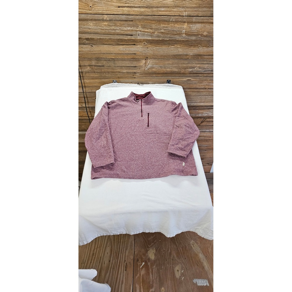Magellan Outdoors Mens 2XL Maroon Fleece Quarter Zip Pullover Moisture Wicking